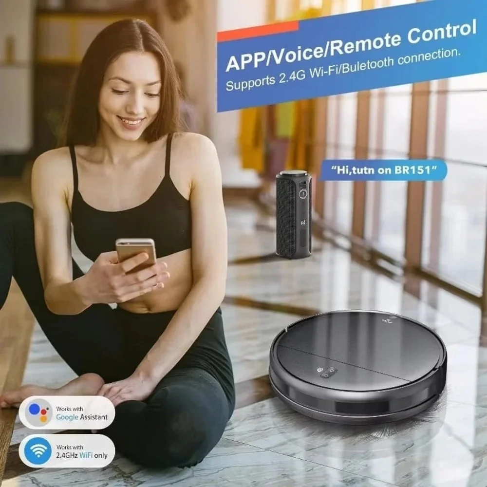 BR151 Robot Vacuum and Mop, Vacuum Cleaner for home